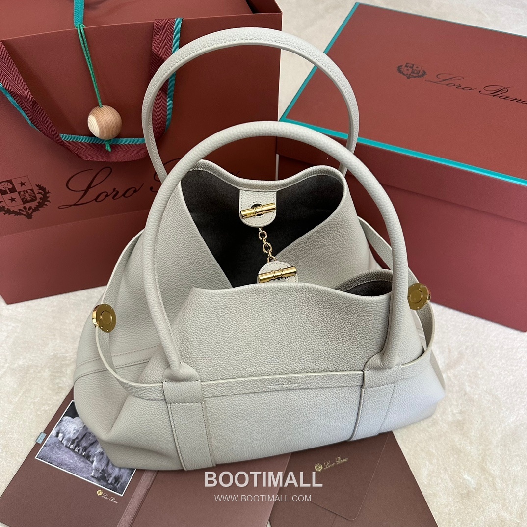 Loro Piana Ghiera Shopper Large Tote Bag FAO7463 로로피아나 기에라 쇼퍼 라지 토트백 그레인 카프스킨 40cm 2