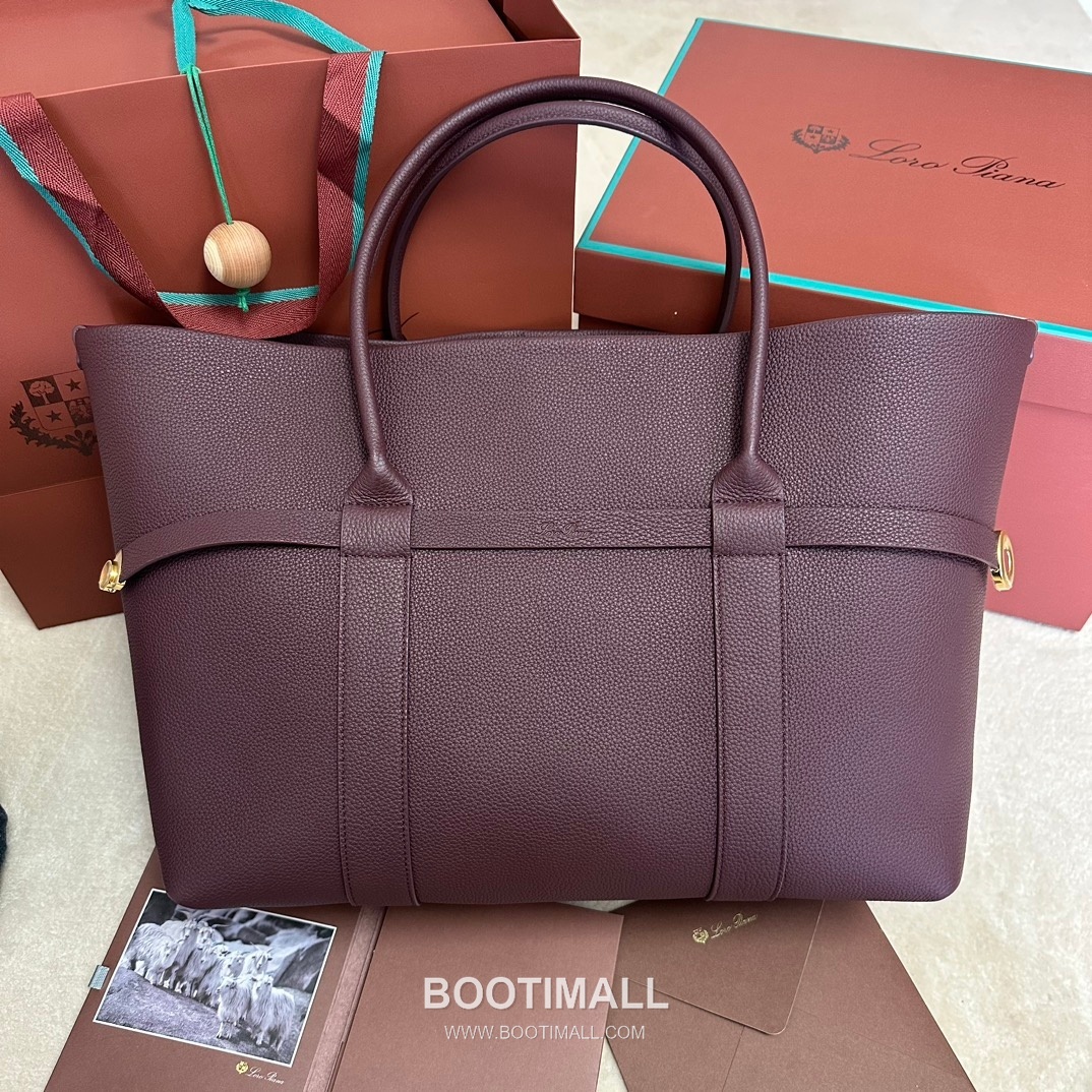 Loro Piana Ghiera Shopper Large Tote Bag FAO7463 로로피아나 기에라 쇼퍼 라지 토트백 그레인 카프스킨 40cm 1