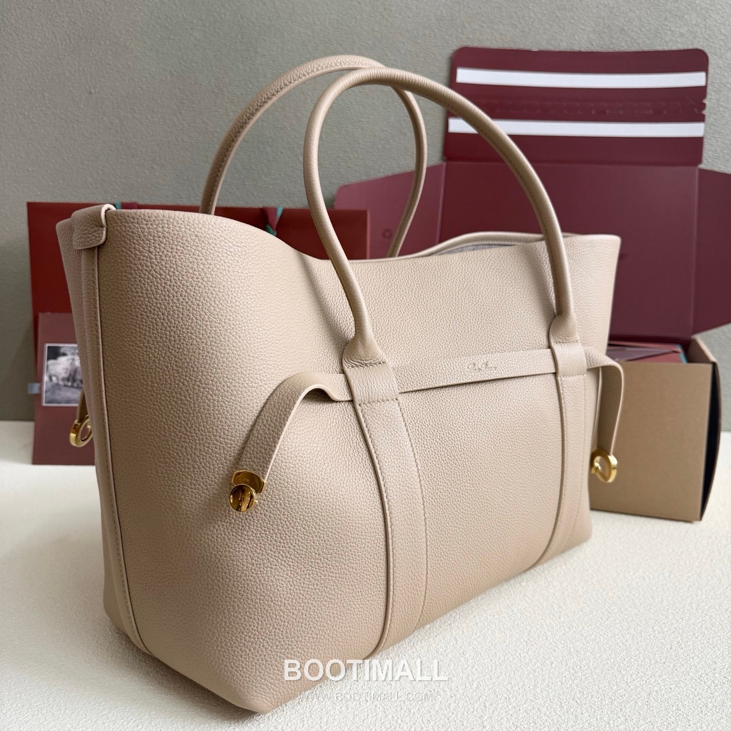 Loro Piana Ghiera Shopper Large Tote Bag FAO7463 로로피아나 기에라 쇼퍼 라지 토트백 캔버스 카프스킨 40cm 3