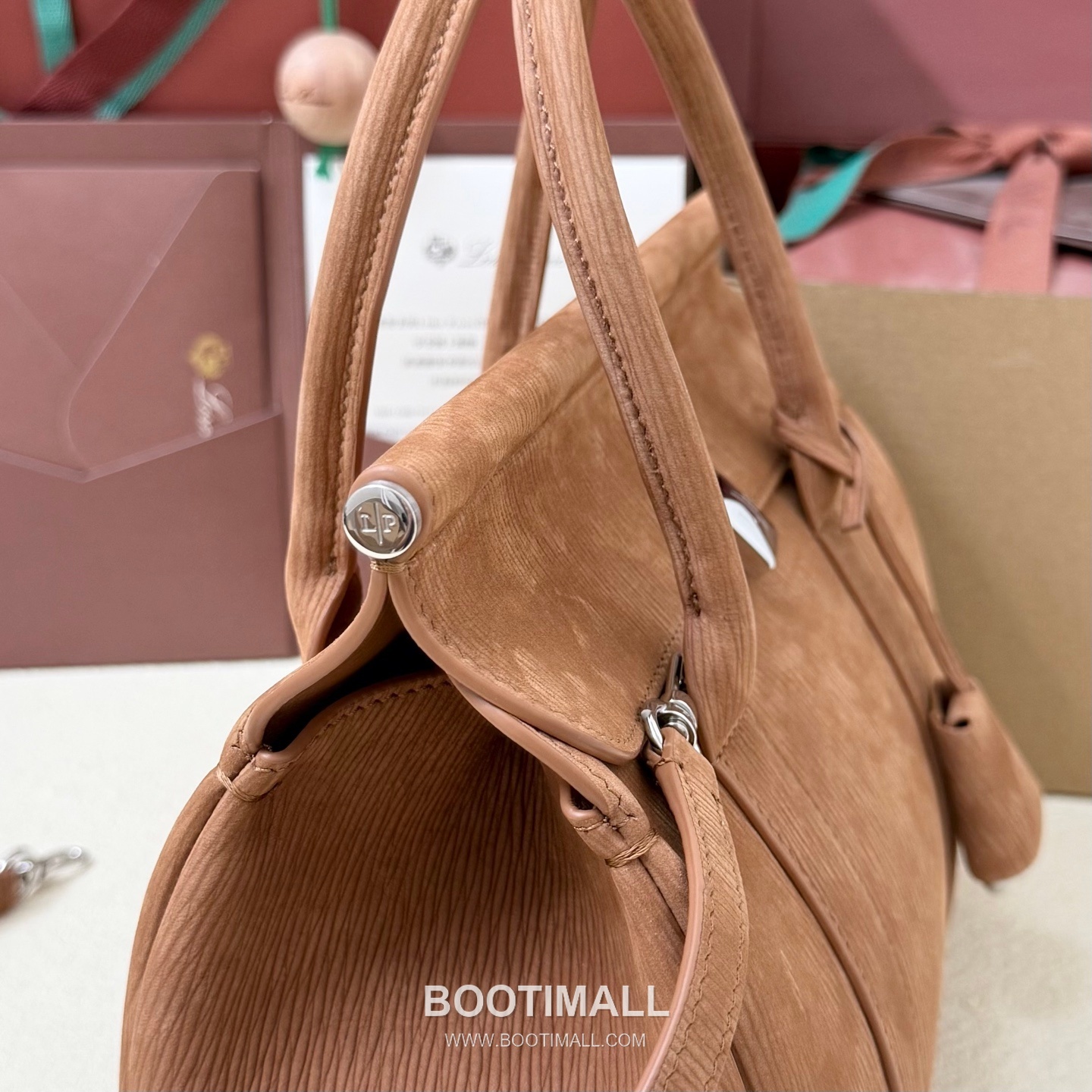 Loro Piana Loom L25 Small Top Handle Bag 로로피아나 룸 L25 스몰 토트백 스웨이드 카프스킨 25cm 5