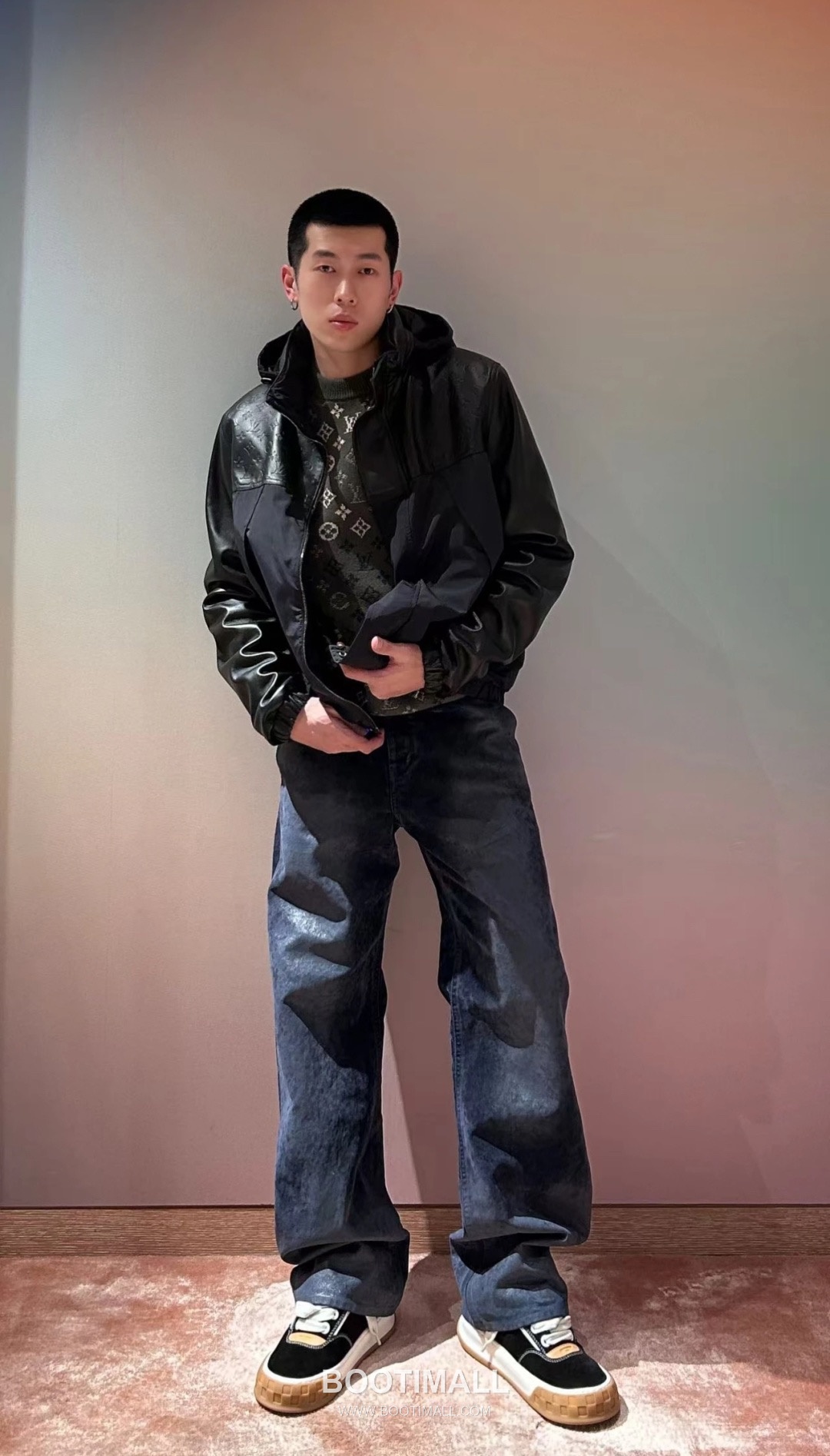 Louis Vuitton Monogram Embossed Mixed Leather Windbreaker Jacket 루이비통 모노그램 엠보싱 믹스드 레더 윈드브레이커 재킷 5