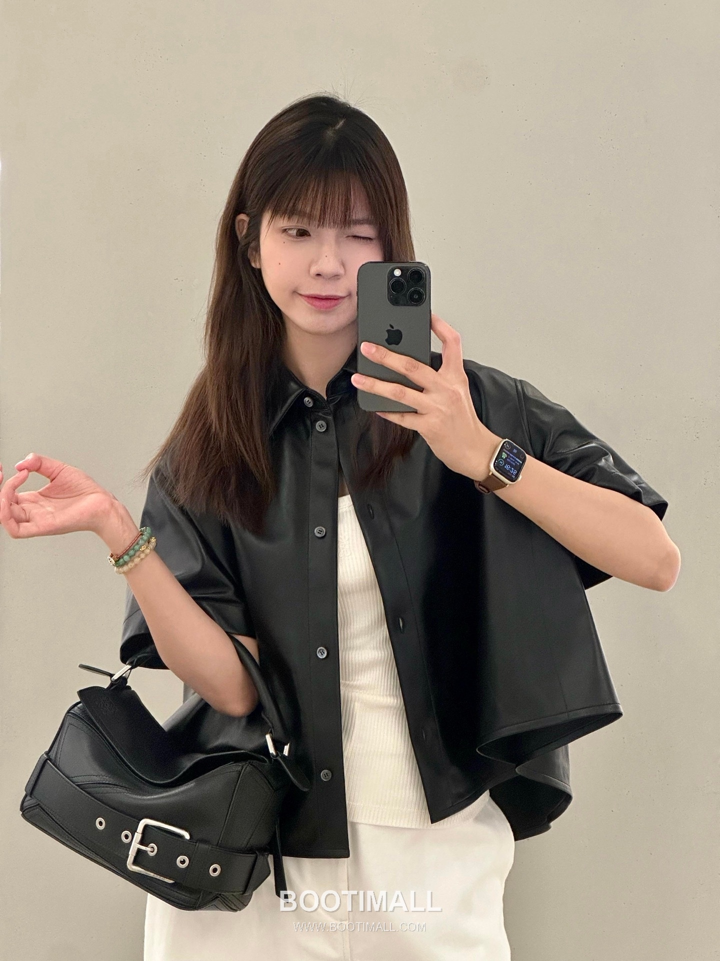 Loewe Puzzle Biker Small Glossy Calfskin Handbag 로에베 퍼즐 바이커 스몰 052517100 글로시 카프스킨 핸드백 24cm 2