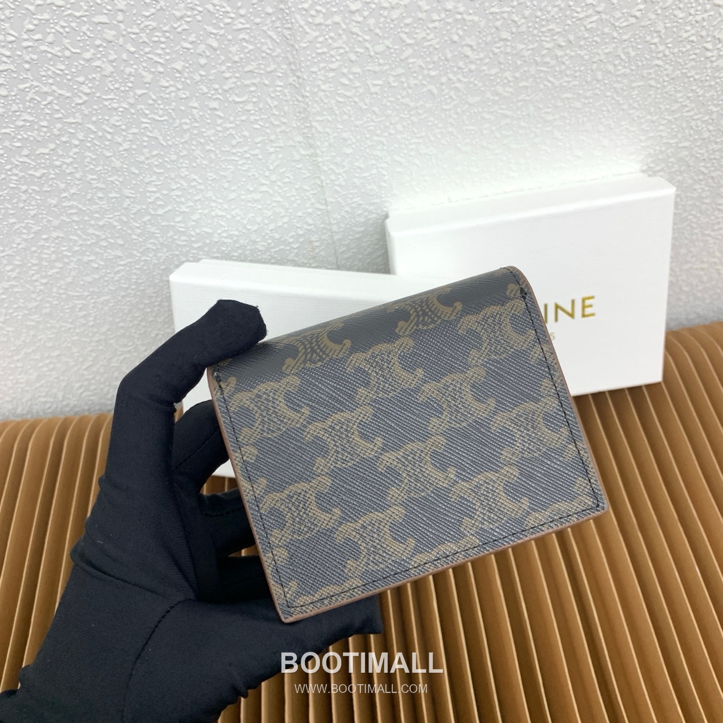 Celine Triomphe Canvas Lambskin Trim Business Card Holder 셀린느 트리옹프 캔버스 램스킨 트림 명함지갑 10062 10.5cm 4