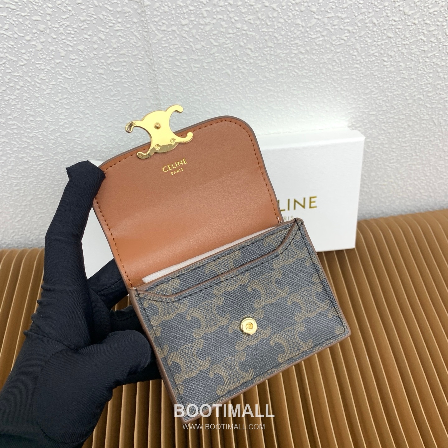 Celine Triomphe Canvas Lambskin Trim Business Card Holder 셀린느 트리옹프 캔버스 램스킨 트림 명함지갑 10062 10.5cm 9