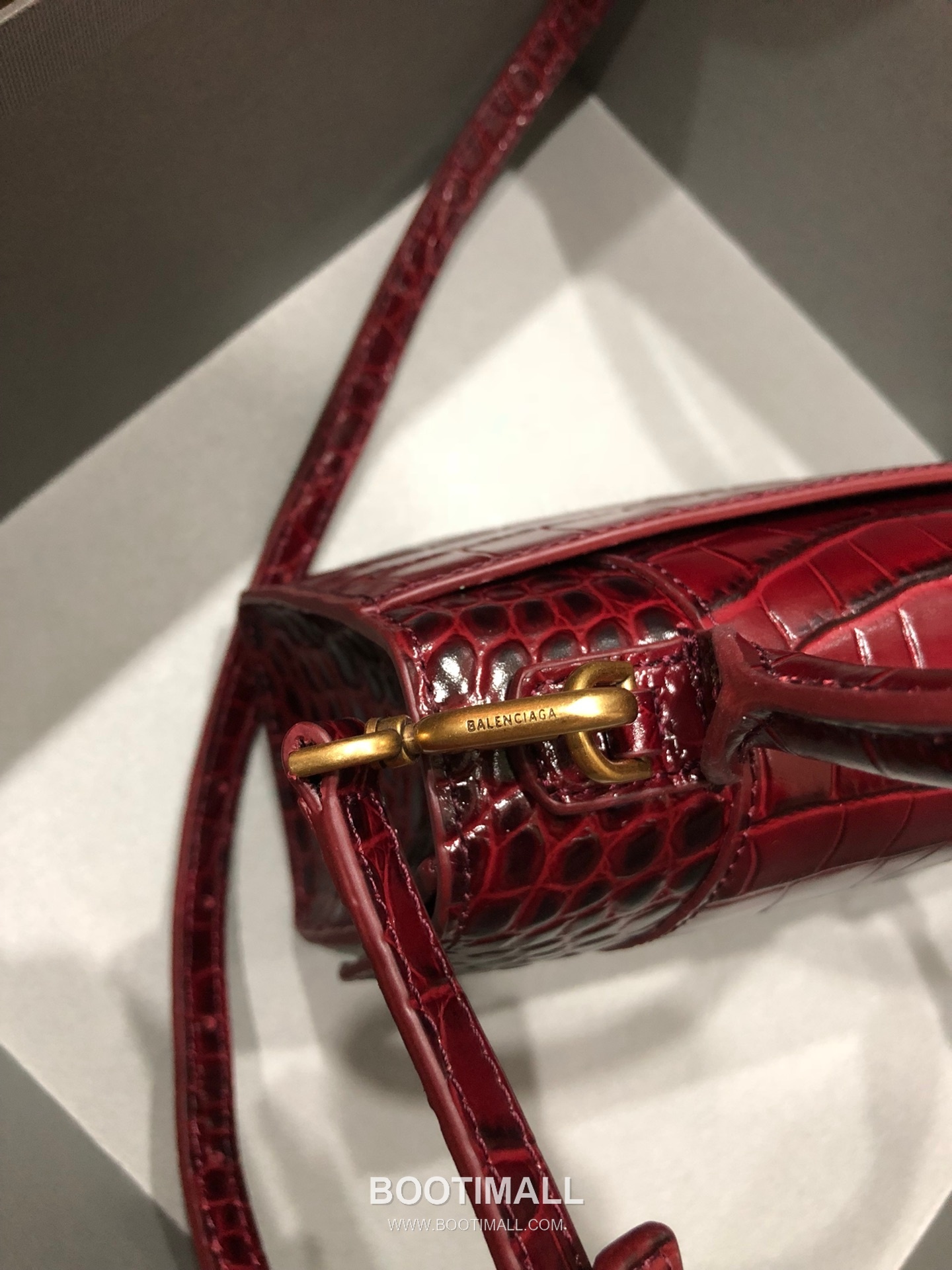 Balenciaga Hourglass Crocodile Embossed Leather Top Handle Bag 발렌시아가 아워글래스 크로커다일 엠보싱 가죽 탑핸들 백 24cm 6