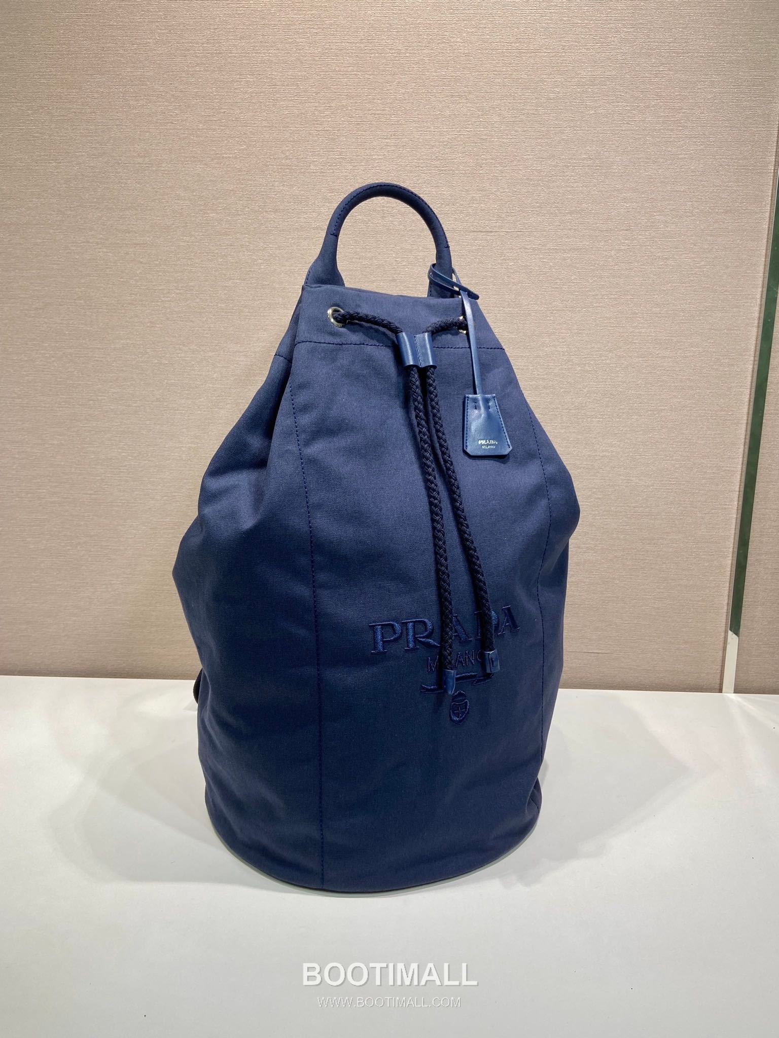 Prada Linen Blend Drawstring Travel Bag 2VY011 프라다 린넨 혼방 가죽 트리밍 드로스트링 트래블백 55cm 2