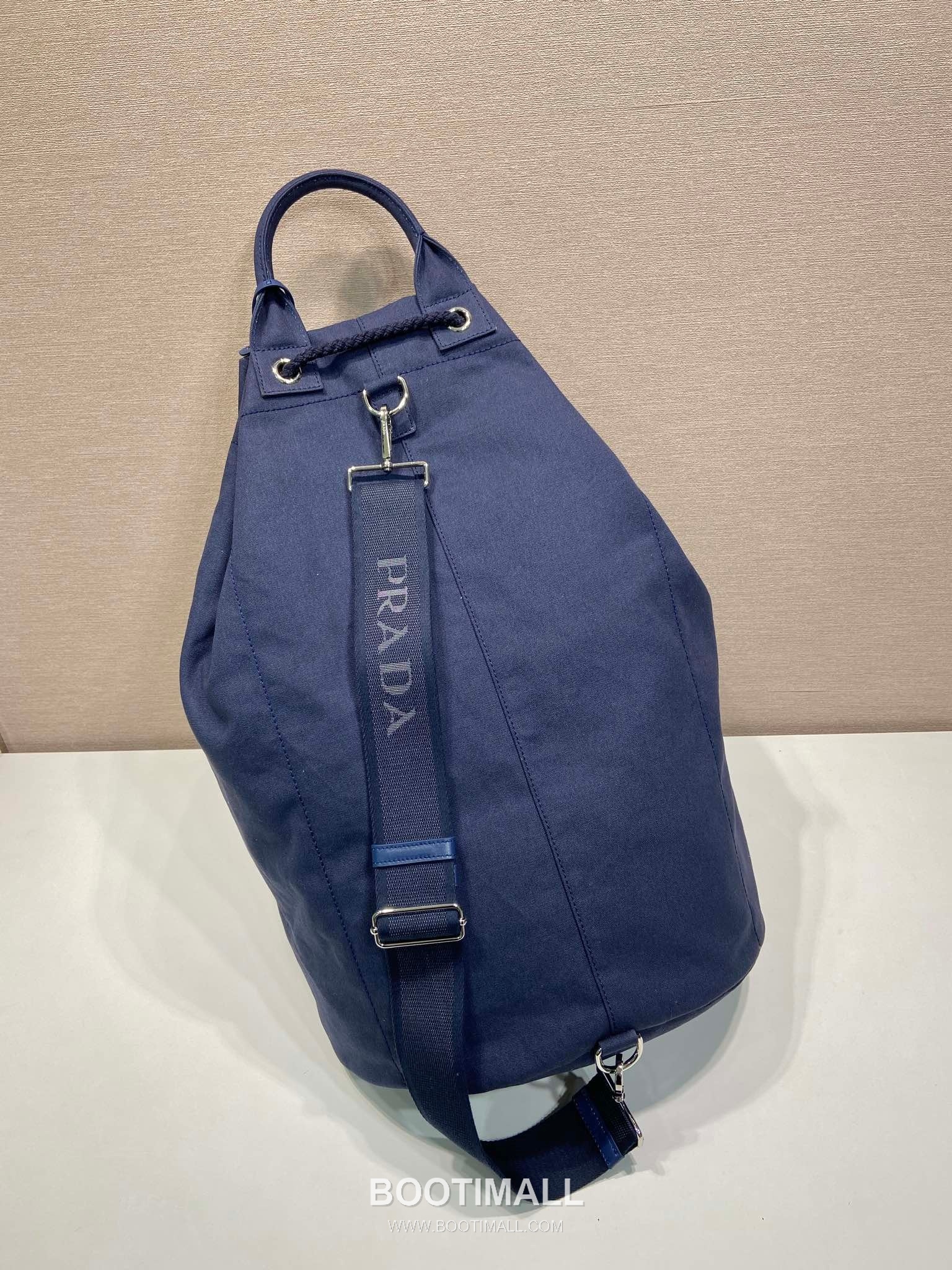Prada Linen Blend Drawstring Travel Bag 2VY011 프라다 린넨 혼방 가죽 트리밍 드로스트링 트래블백 55cm 4