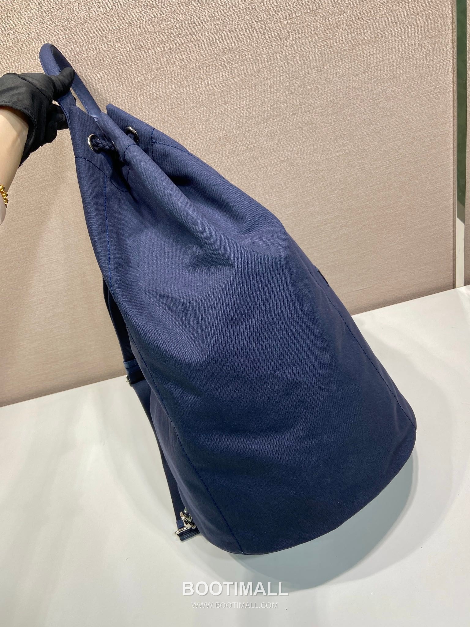 Prada Linen Blend Drawstring Travel Bag 2VY011 프라다 린넨 혼방 가죽 트리밍 드로스트링 트래블백 55cm 5