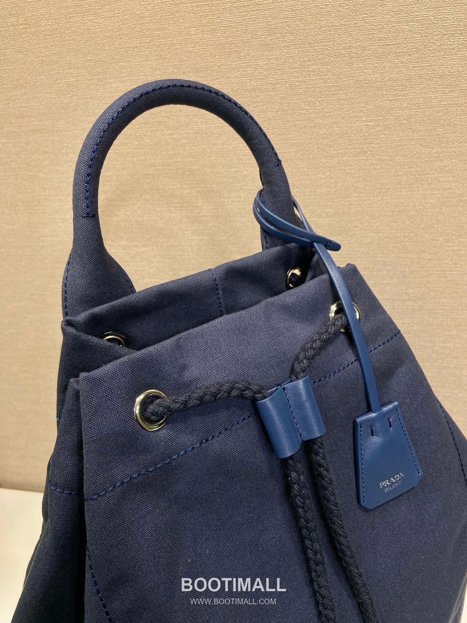 Prada Linen Blend Drawstring Travel Bag 2VY011 프라다 린넨 혼방 가죽 트리밍 드로스트링 트래블백 55cm 8