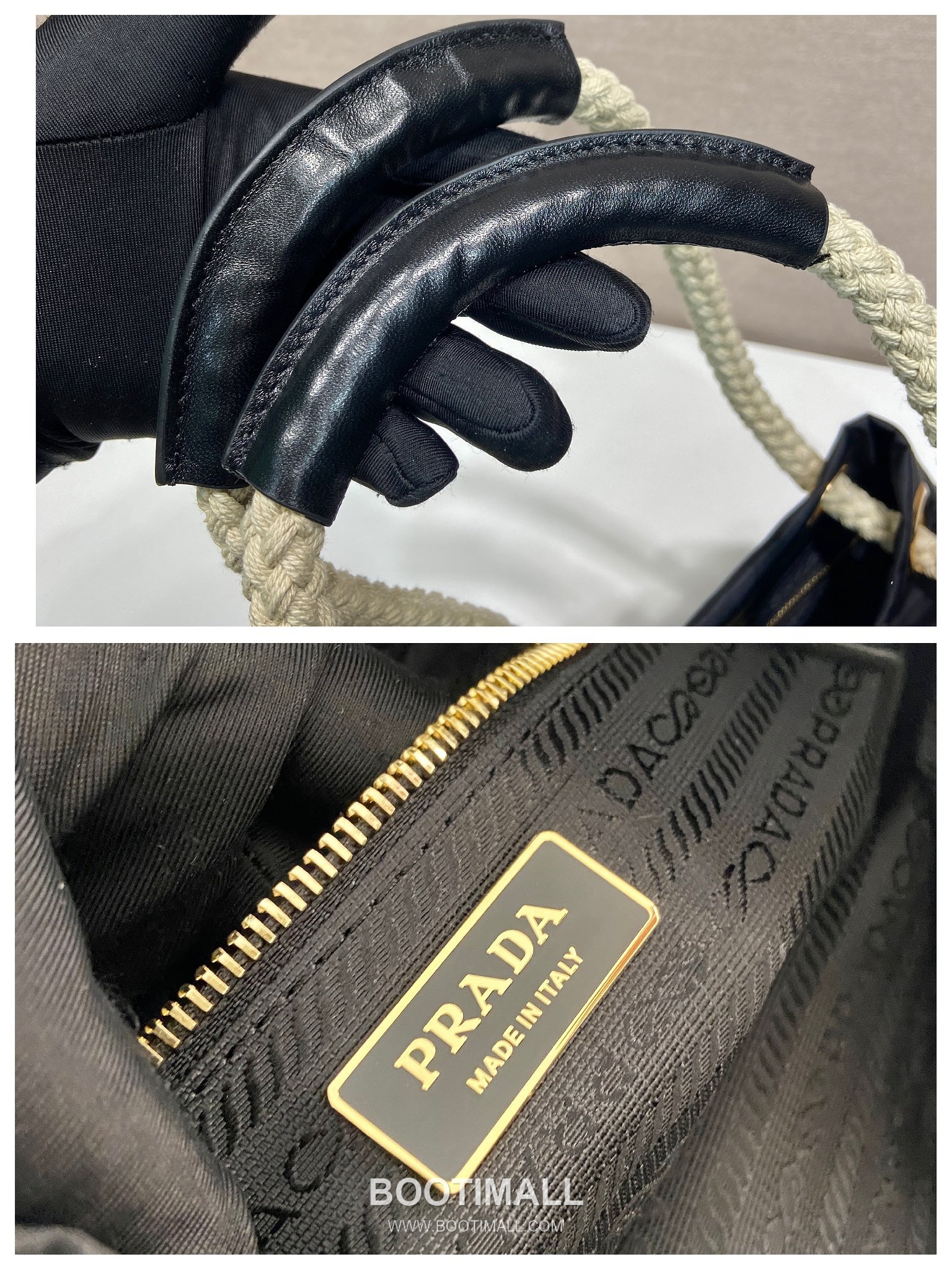 Prada Re-Nylon Bucket Bag 1BE082 프라다 리나일론 카프스킨 트리밍 버킷백 28cm 9