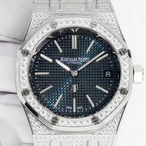 Audemars Piguet Royal Oak Jumbo Extra-Thin 오데마피게 로열오크 점보 엑스트라 씬 16202BC 풀 다이아 네이비 다이얼 은장 39mm