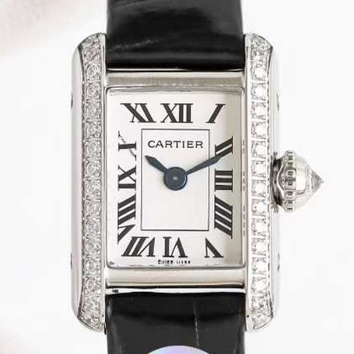 Cartier Tank Louis Mini Diamond Bezel Quartz 까르띠에 탱크 루이 미니 다이아 베젤 쿼츠 시계 24mm