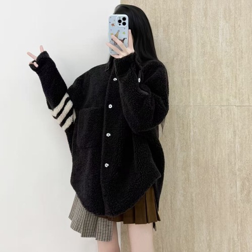 Thom Browne 4-Bar Shearling Wool Shirt Jacket 톰브라운 4바 시어링 울 셔츠 재킷