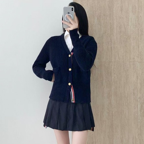 Thom Browne 4-Bar Wool V-Neck Knit Cardigan 톰브라운 4바 울 브이넥 니트 가디건