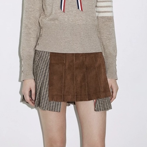Thom Browne Houndstooth Pleated Wool Mini Skirt 톰브라운 하운드투스 플리츠 울 미니스커트