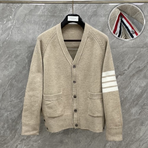 Thom Browne 4-Bar V-Neck Wool Cardigan 톰브라운 4바 브이넥 울 가디건 베이지