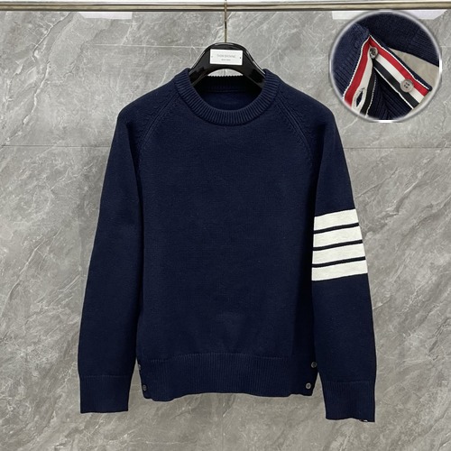 Thom Browne 2025 S/S 4-Bar Wool Crewneck Sweater 톰브라운 2025 S/S 4바 울 크루넥 니트 네이비