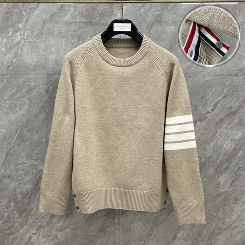Thom Browne 2025 S/S 4-Bar Wool Crewneck Sweater 톰브라운 2025 S/S 4바 울 크루넥 니트 베이지