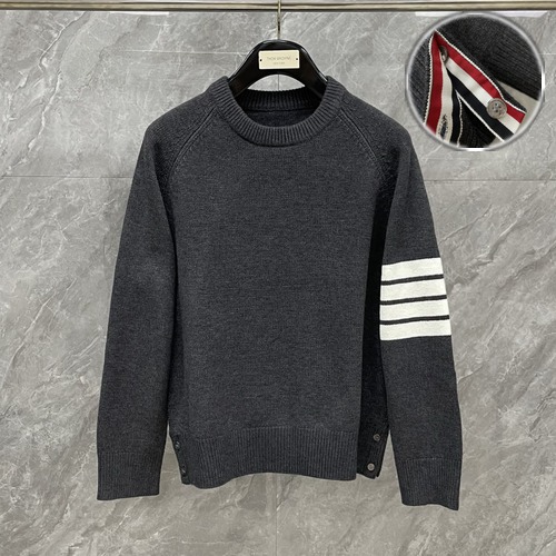 Thom Browne 2025 S/S 4-Bar Wool Crewneck Sweater 톰브라운 2025 S/S 4바 울 크루넥 니트 다크그레이