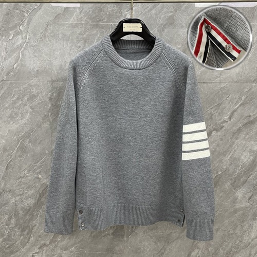 Thom Browne 2025 S/S 4-Bar Wool Crewneck Sweater 톰브라운 2025 S/S 4바 울 크루넥 니트 그레이