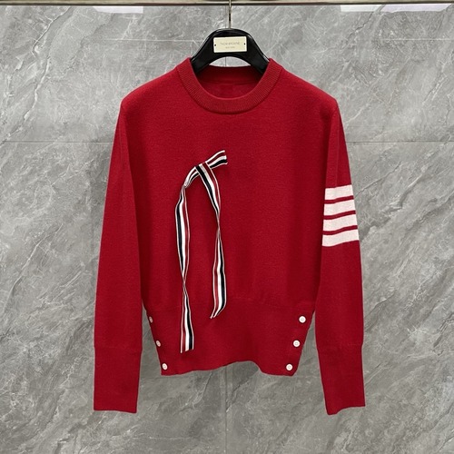 Thom Browne 2026 S/S Detachable Bow Detail 4-Bar Crewneck Sweater 톰브라운 2026 S/S 탈부착 리본 디테일 4바 크루넥 니트