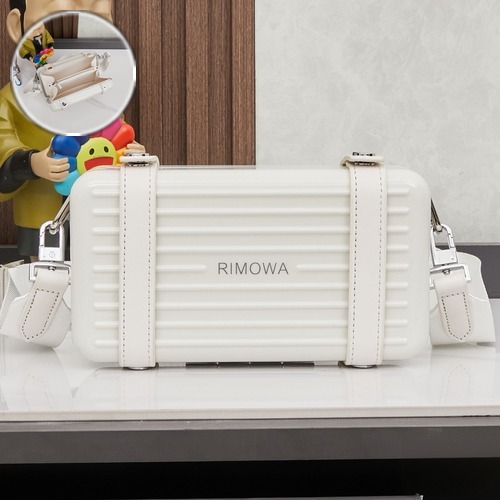 RIMOWA Personal Cross-Body Trunk 리모와 퍼스널 미니 트렁크 크로스바디 폴리카보네이트/알루미늄-마그네슘 합금 아이보리