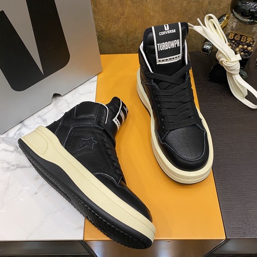 Rick Owens DRKSHDW x Converse TURBODRK Weapon 릭 오웬스 다크쉐도우 컨버스 터보드랙 웨폰 하이 스니커즈 A08046C 블랙