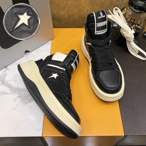 Rick Owens DRKSHDW x Converse TURBODRK Weapon 릭 오웬스 다크쉐도우 컨버스 터보드랙 웨폰 하이 스니커즈 A08046C 블랙