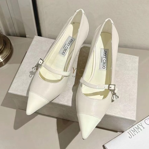 Jimmy Choo AREN PUM65 Pointed Toe Leather Pump 지미추 아렌 PUM65 포인티드 토 레더 펌프스 화이트
