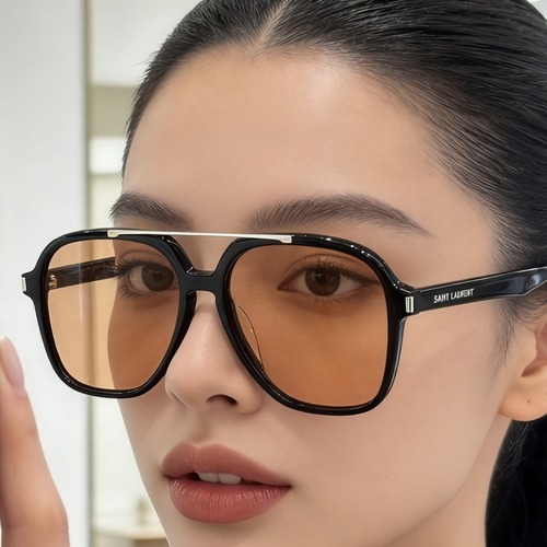 Saint Laurent SL 545 Oversized Acetate Sunglasses 생로랑 SL545 오버사이즈 아세테이트 오렌지 선글라스