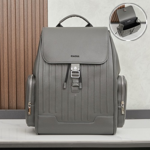 RIMOWA NEVER STILL Leather Backpack 리모와 네버 스틸 풀그레인 소가죽 백팩 카키 44cm