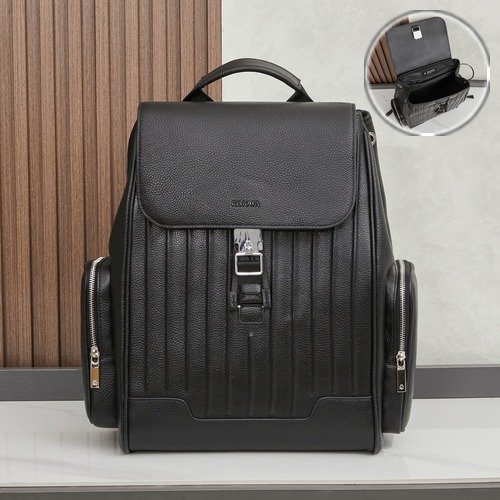 RIMOWA NEVER STILL Leather Backpack 리모와 네버 스틸 풀그레인 소가죽 백팩 블랙 44cm