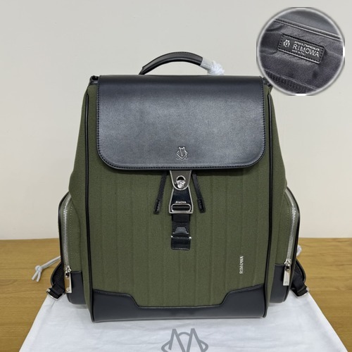 RIMOWA NEVER STILL Leather Backpack 리모와 네버 스틸 풀그레인/페브릭 소가죽 백팩 카키 44cm