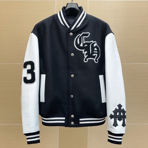 LV Pharrell Williams Leather Baseball Jacket Embroidered Crane Detail 루이비통 파렐 윌리엄스 레더 야구 재킷 크레인 자수 디테일