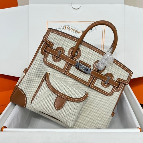 Hermes Birkin Cargo 25 Swift Leather Canvas Bag 에르메스 버킨 카고 25 스위프트 레더 캔버스 백 -2