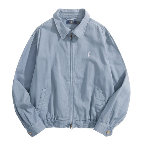 Ralph Lauren Embroidered Logo Zip-Up Jacket Cloud Blue 랄프로렌 자수 로고 집업 자켓 클라우드 블루