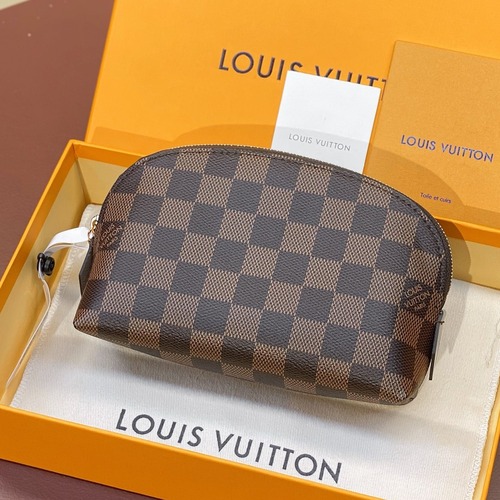 Louis Vuitton Cosmetic Pouch Small Monogram Canvas Damier Azur Makeup Bag 루이비통 코스메틱 파우치 스몰 M47515 모노그램 캔버스 다미에 아주르 화장 파우치 19cm