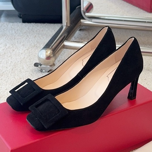 Roger Vivier Trompette Suede Pointed Toe Pumps 로저비비에 트롱페트 스웨이드 포인티드 토 펌프스 굽높 4.5cm / 7cm