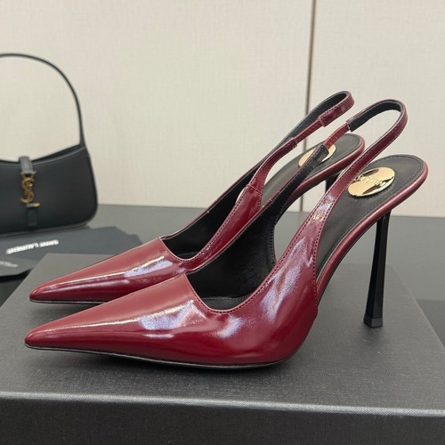 Saint Laurent YSL Chain Detail Pointed Toe High Heel Slingback Pumps 생로랑 YSL 체인 디테일 포인티드 토 하이힐 슬링백 펌프스 굽높이약 10.5cm