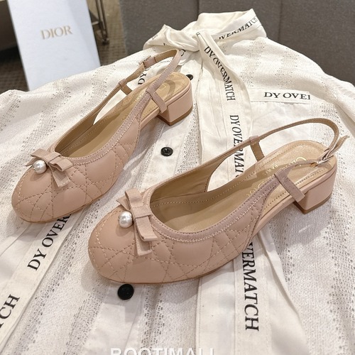 Dior CD Pearl Quilted Lambskin Ballet Flat Shoes 디올 CD 펄 퀼팅 램스킨 발레 플랫 슈즈 굽높 4cm