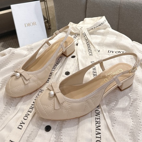 Dior CD Pearl Quilted Lambskin Ballet Flat Shoes 디올 CD 펄 퀼팅 램스킨 발레 플랫 슈즈 굽높 4cm