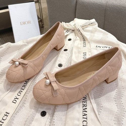 Dior CD Pearl Quilted Lambskin Ballet Flat Shoes 디올 CD 펄 퀼팅 램스킨 발레 플랫 슈즈 굽높 4cm