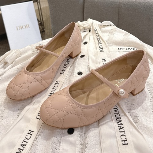 Dior CD Pearl Quilted Lambskin Ballet Flat Shoes 디올 CD 펄 퀼팅 램스킨 발레 플랫 슈즈 굽높 4cm
