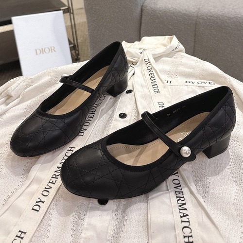 Dior CD Pearl Quilted Lambskin Ballet Flat Shoes 디올 CD 펄 퀼팅 램스킨 발레 플랫 슈즈 굽높 4cm