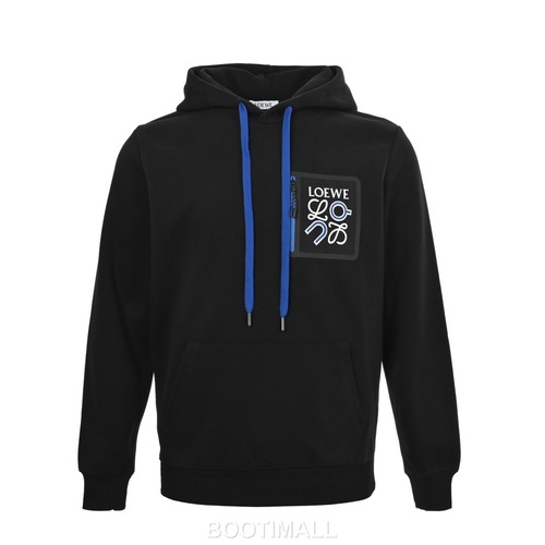 Loewe On Running Collaboration Pocket Logo Hoodie Navy Blue 로에베 온 러닝 컬래버레이션 포켓 로고 후드 네이비 블루