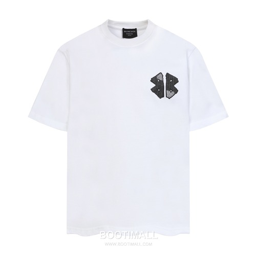 Balenciaga 2026SS Logo Rhinestone Round Neck Short Sleeve T-Shirt 발렌시아가 2026SS 로고 라인스톤 라운드넥 반팔 티셔츠