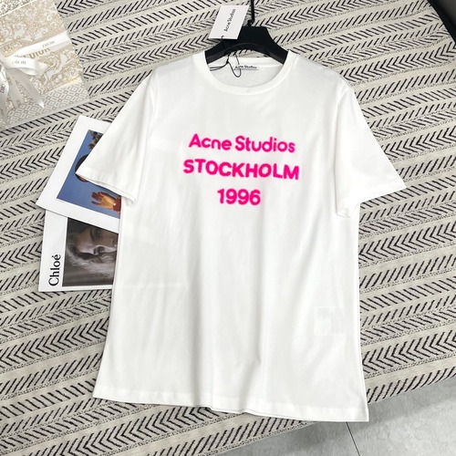 Acne Studios 26SS Fuzzy Logo Oversized T-Shirt White Black 아크네 스튜디오 26SS 퍼지 로고 오버사이즈 티셔츠 화이트 블랙