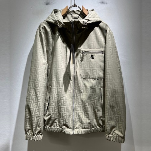 Fendi FF Logo Bugs Polyester Jacket Black White 펜디 FF 로고 벅스 폴리에스터 재킷 블랙 화이트