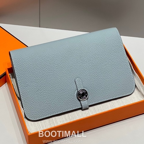 Hermes Togo Passport Holder Linen Blue Leather Wallet 에르메스 토고 여권케이스 린넨 블루 레더 지갑 20cm