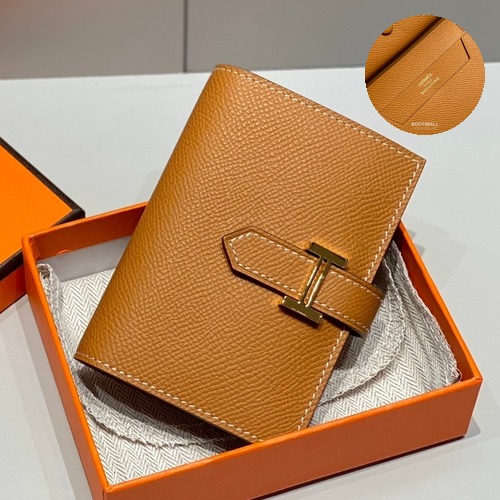 Hermes Epsom Leather Bi-Fold Wallet Gold Brown 에르메스 엡솜 레더 반지갑 골드 브라운